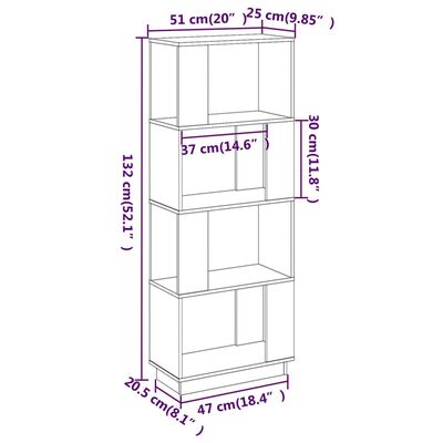 vidaXL Bibliothèque/Séparateur de pièce Gris 51x25x132 cm Pin massif