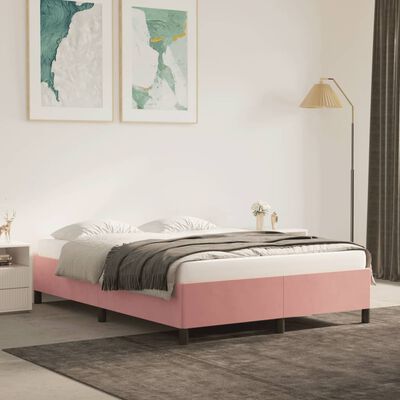 vidaXL Cadre de lit sans matelas rose 140x200 cm velours