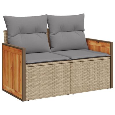 vidaXL Salon de jardin avec coussins 5 pcs beige résine tressée