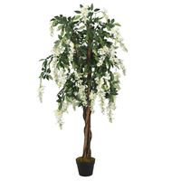 vidaXL Glycine artificielle 560 feuilles 80 cm vert et blanc