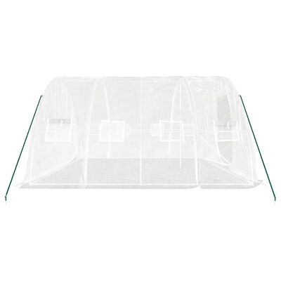 vidaXL Serre avec cadre en acier blanc 20 m² 5x4x2,3 m