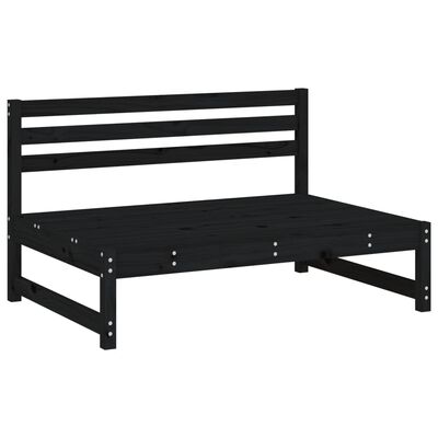 vidaXL Salon de jardin 2 pcs noir bois massif de pin