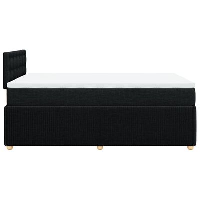 vidaXL Sommier à lattes de lit avec matelas Noir 120x200 cm Tissu