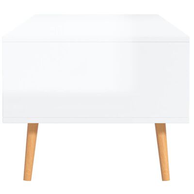 vidaXL Table basse Blanc brillant 100x49,5x43 cm Bois d'ingénierie