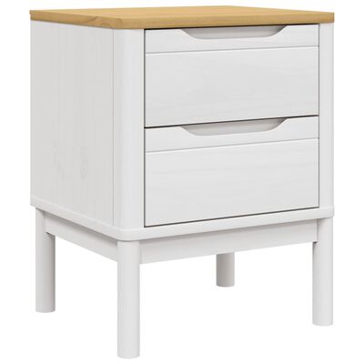 vidaXL Table de chevet FLORO blanc 45x39x57 cm bois de pin massif