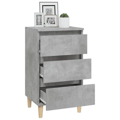 vidaXL Table de chevet gris béton 40x35x70 cm bois d'ingénierie