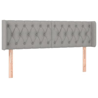 vidaXL Tête de lit à LED Gris clair 147x16x78/88 cm Tissu