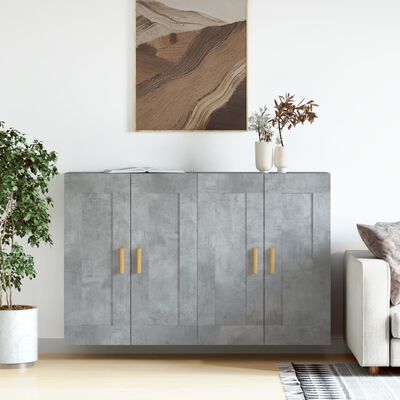 vidaXL Armoires murales 2 pcs gris béton bois d'ingénierie