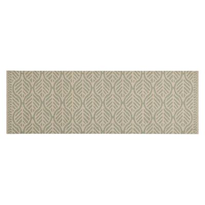 vidaXL Tapis de cuisine lavable impression feuilles 60x180 cm velours