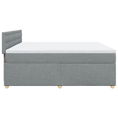 vidaXL Sommier à lattes de lit avec matelas Gris clair 200x200cm Tissu