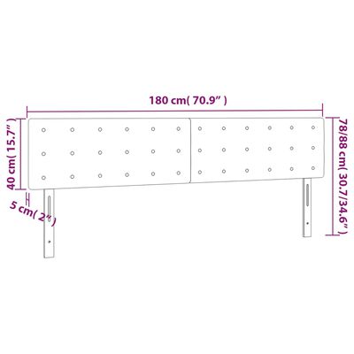 vidaXL Tête de lit à LED Noir 180x5x78/88 cm Velours