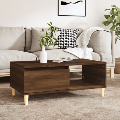 vidaXL Table basse Chêne marron 90x50x36,5 cm Bois d'ingénierie