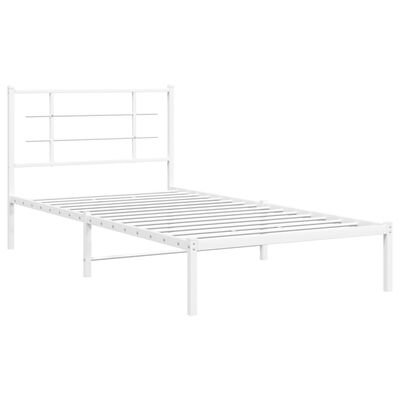 vidaXL Cadre de lit métal sans matelas et tête de lit blanc 100x200 cm