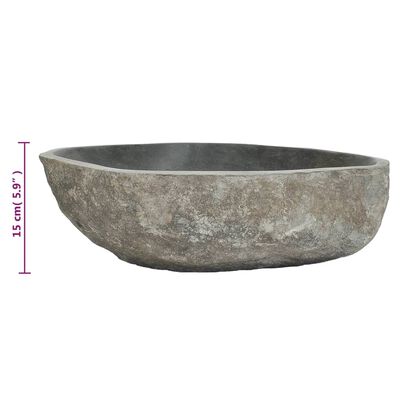 vidaXL Lavabo en pierre de rivière Ovale (45-53)x(34-41) cm