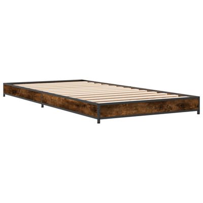 vidaXL Cadre de lit sans matelas chêne fumé 75x190 cm