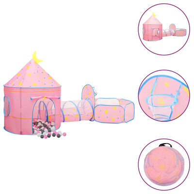 vidaXL Tente de jeu pour enfants avec 250 balles Rose 301x120x128 cm