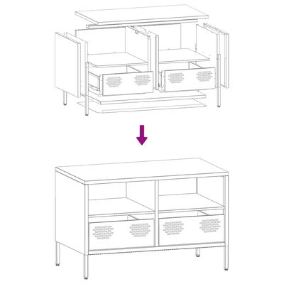 vidaXL Meuble TV anthracite 68x39x43,5 cm acier laminé à froid