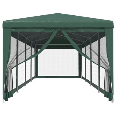 vidaXL Tente de fête et 10 parois latérales en maille Vert 3x12 m PEHD