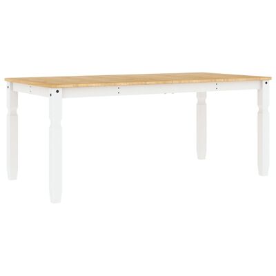 vidaXL Table à manger Corona blanc 180x90x75 cm bois massif de pin