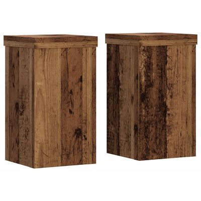 vidaXL Supports pour plantes 2 pcs vieux bois bois d'ingénierie