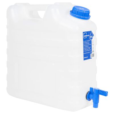 vidaXL Réservoir d'eau avec robinet transparent 15 L plastique