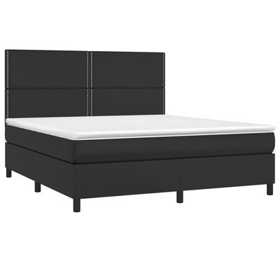 vidaXL Sommier à lattes de lit avec matelas et LED Noir 180x200 cm