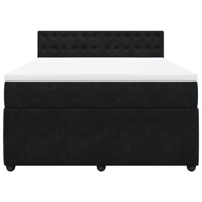 vidaXL Sommier à lattes de lit avec matelas Noir 140x190 cm Velours