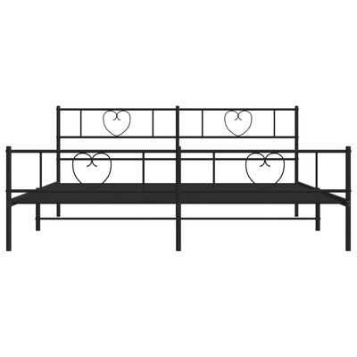 vidaXL Cadre de lit métal sans matelas avec pied de lit noir 183x213cm