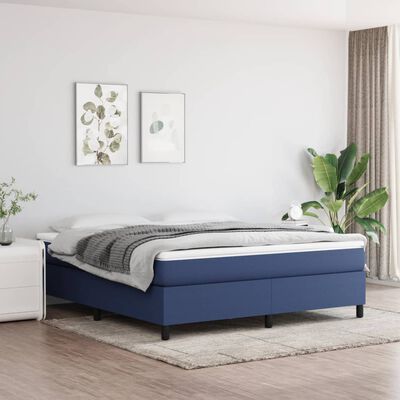 vidaXL Sommier à lattes de lit avec matelas Bleu 180x200 cm Tissu