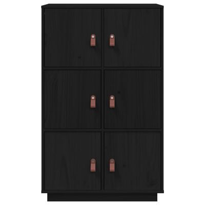 vidaXL Buffet haut Noir 67x40x108,5 cm Bois massif de pin