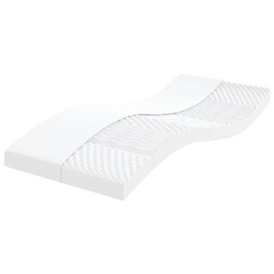 vidaXL Matelas en mousse blanc 90x200 cm 7 zones dureté 20 ILD