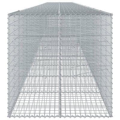 vidaXL Panier gabion avec couvercle 1200x100x100 cm fer galvanisé