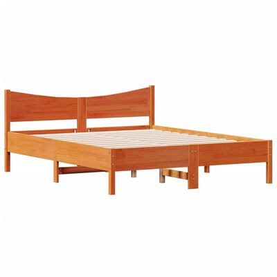 vidaXL Cadre de lit sans matelas cire marron 160x200cm bois pin massif