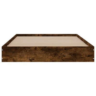 vidaXL Cadre de lit sans matelas chêne fumé 90x190cm bois d'ingénierie