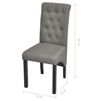 vidaXL Chaises à manger lot de 2 gris clair tissu