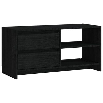 vidaXL Meuble TV Noir 80x31x39 cm Bois de pin massif