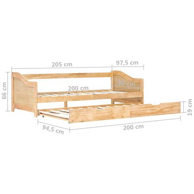 vidaXL Cadre de lit extensible sans matelas bois de pin 90x200 cm