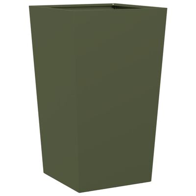 vidaXL Jardinières 2 pcs vert olive 45x45x75 cm acier