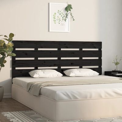 vidaXL Tête de lit Noir 135x3x80 cm Bois massif de pin