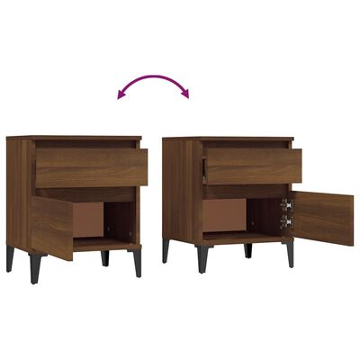 vidaXL Tables de chevet 2 pcs Chêne marron 40x35x50 cm