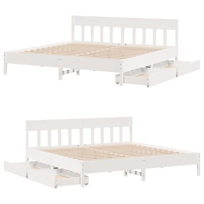 vidaXL Cadre de lit sans matelas blanc 180x200 cm bois massif de pin