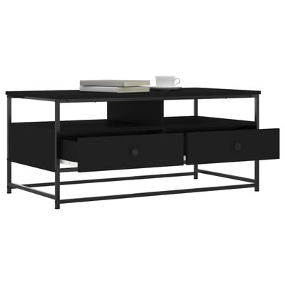 vidaXL Table basse noir 100x51x45 cm bois d'ingénierie