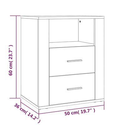 vidaXL Table de chevet Blanc 50x36x60 cm Bois d'ingénierie