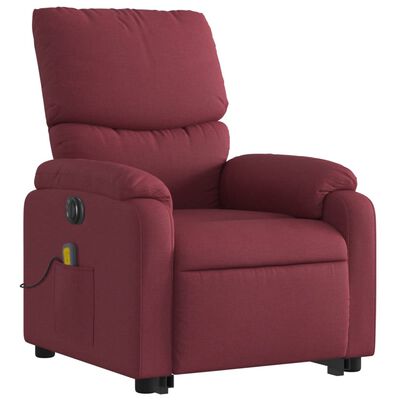 vidaXL Fauteuil inclinable de massage électrique Rouge bordeaux Tissu