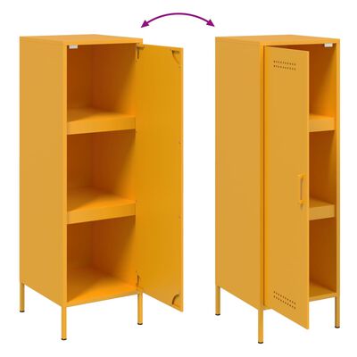 vidaXL Buffet jaune moutarde 36x39x113 cm acier