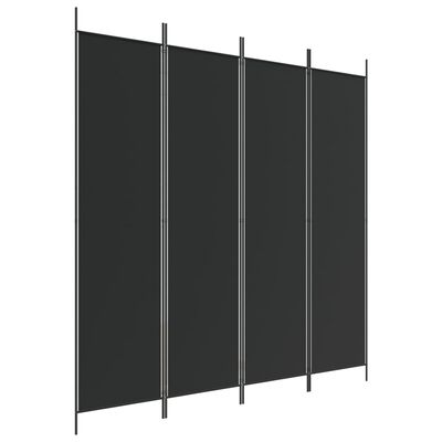 vidaXL Cloison de séparation 4 panneaux Noir 200x200 cm Tissu