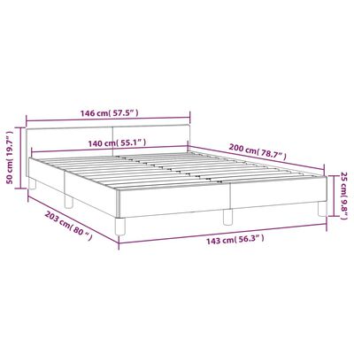 vidaXL Cadre de lit sans matelas marron foncé 140x200 cm tissu