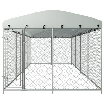 vidaXL Chenil extérieur avec toit pour chiens 7,6x3,8x2,3 m