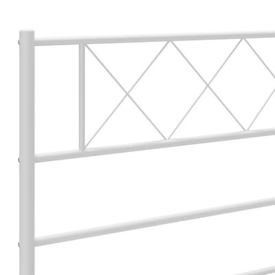 vidaXL Tête de lit métal blanc 180 cm