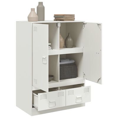 vidaXL Buffet haut blanc 67x39x95 cm acier